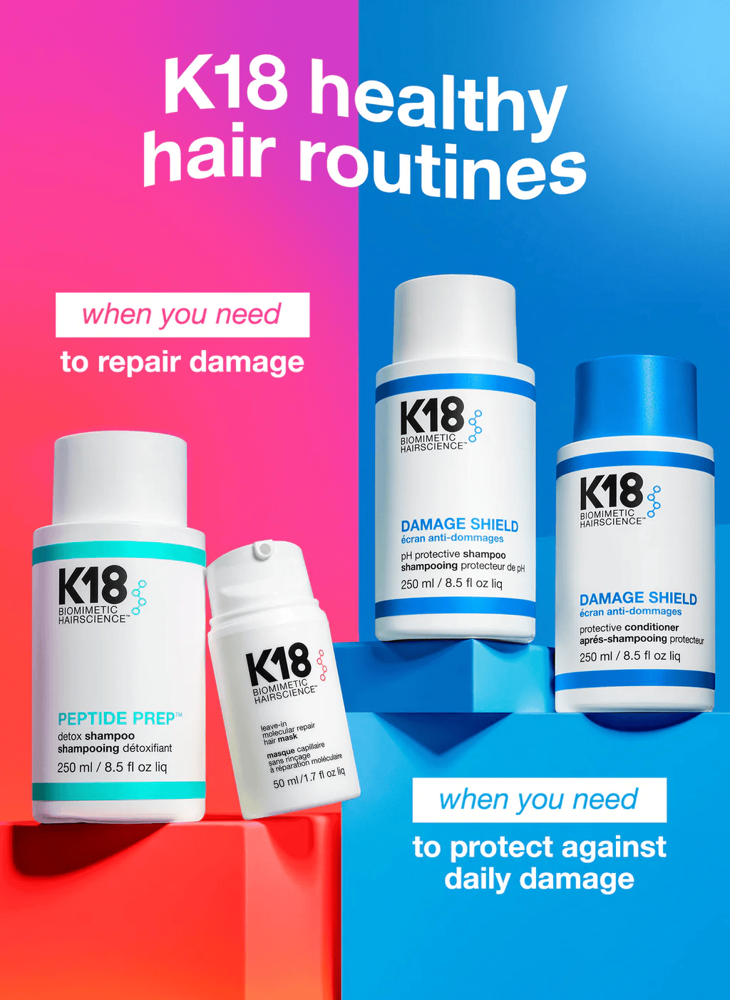 K18 Damage Shield PH Protective Conditioner 250ml | FREE 1pc K18 Hair Oil 1ml