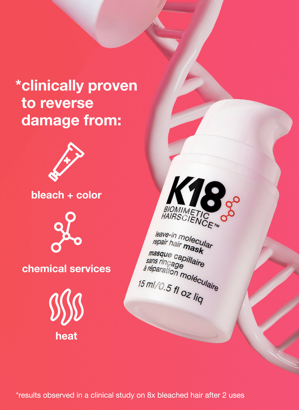 K18 Leave-In Molecular Repair Mask 15ml