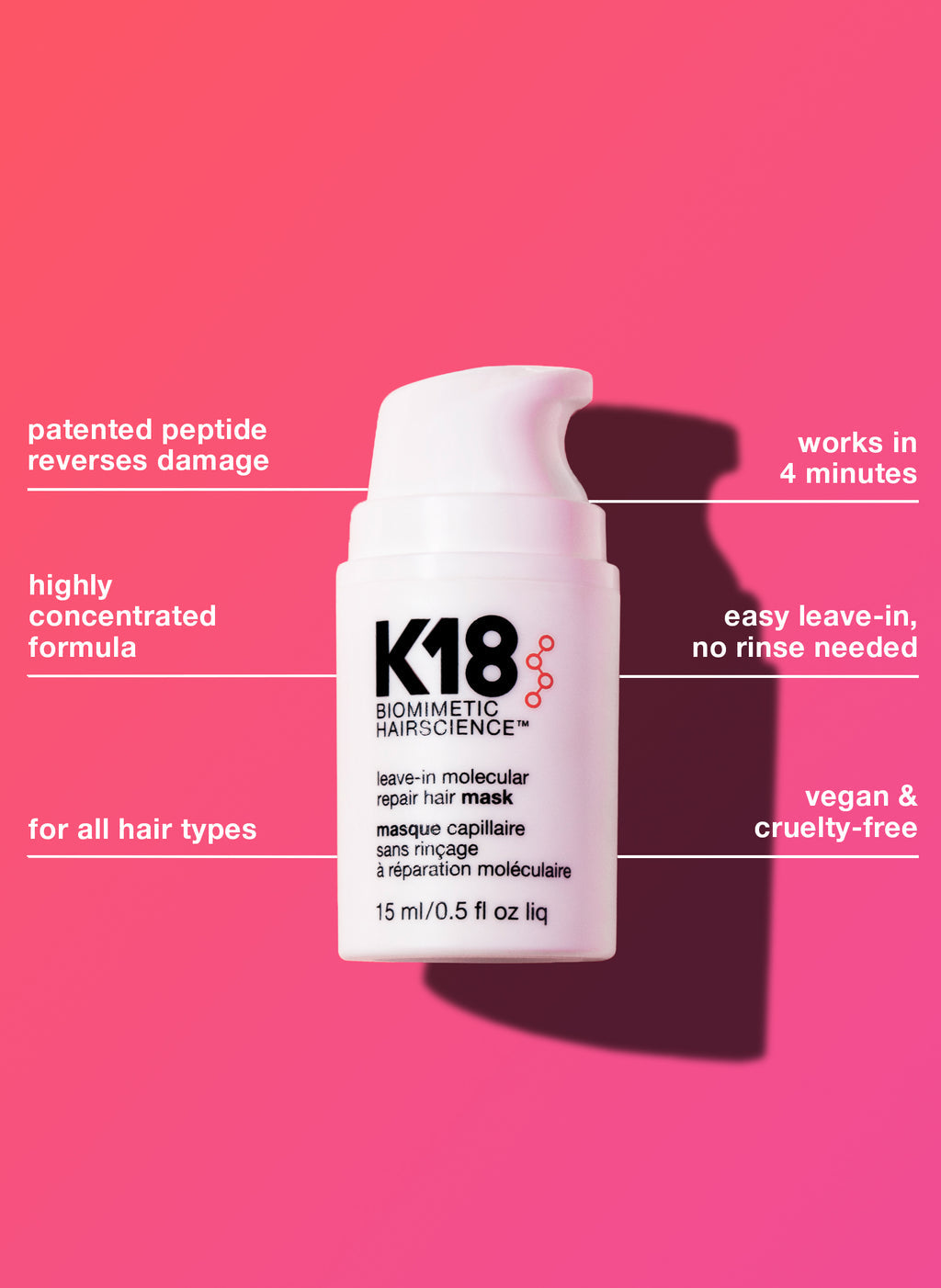 K18 Leave-In Molecular Repair Mask 15ml