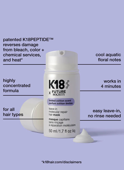 K18 x Future Society leave-in molecular hair mask